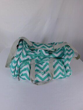 Mosiso Green White Chevron Convertible Duffel Bag Backpack Straps Women Travel